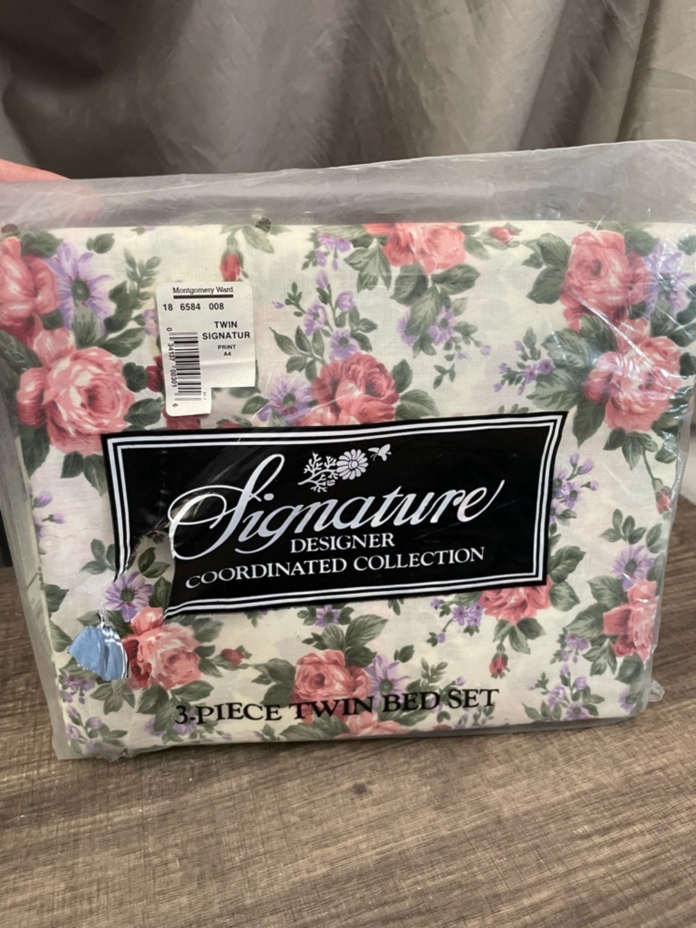 Vintage Signature Designer Sheets 3-Piece Twin Bed Set FLORAL Polyester/Cotton